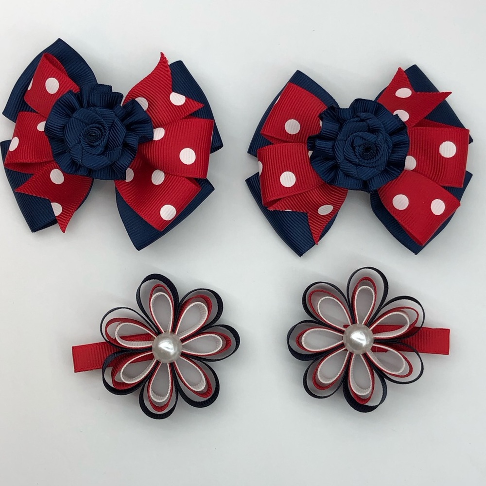 Hair bows (set of four) alligator clips